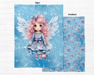 Pastel Xmas Angel Blue Blanket Panel